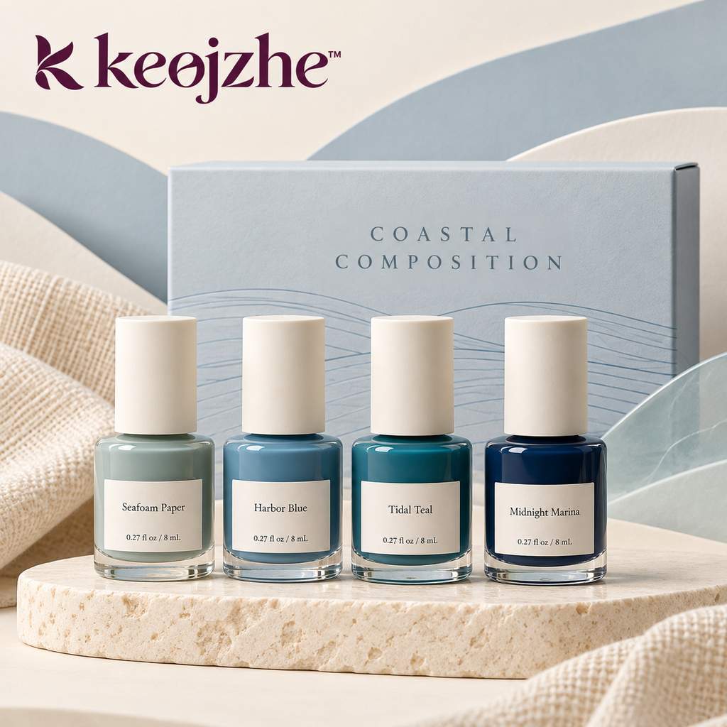 keojzhe™ Coastal Composition | 4-Bottle Nail Polish Set – keojzhe™